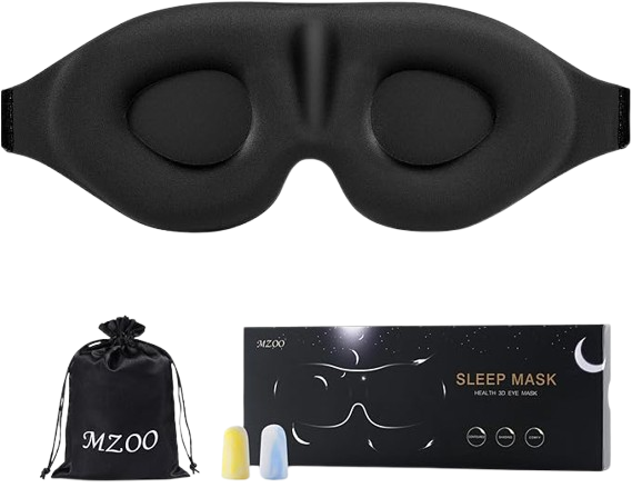 3D Light-Blocking Sleep Mask, Black