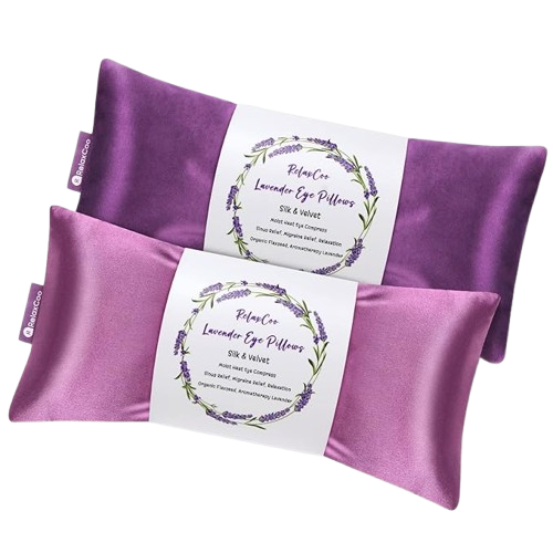 Lavender Eye Pillow, Weighted Heated Mask for Relief, Aromatherapy